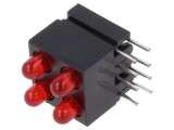LED 2.8mm Roșu 4 Diode 20mA