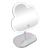 Oglinda Machiaj LED Nor, 34 Becuri, Rotire 180&deg;, Alb Perlat 23x29cm, Suport Accesorii, ABS+Sticla, Cosmetica