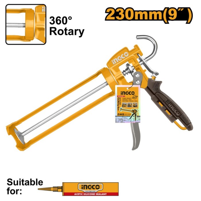 Pistol silicon rotativ 9&#039;&#039; - Ingco HCG1709