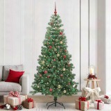 vidaXL Brad de Crăciun cu 300 LED cu suport Verde 240 cm PVC 3396406