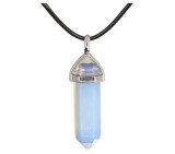 Colier cu piatra semipretioasa hexagonala Opal