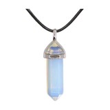 Colier cu piatra semipretioasa hexagonala Opal