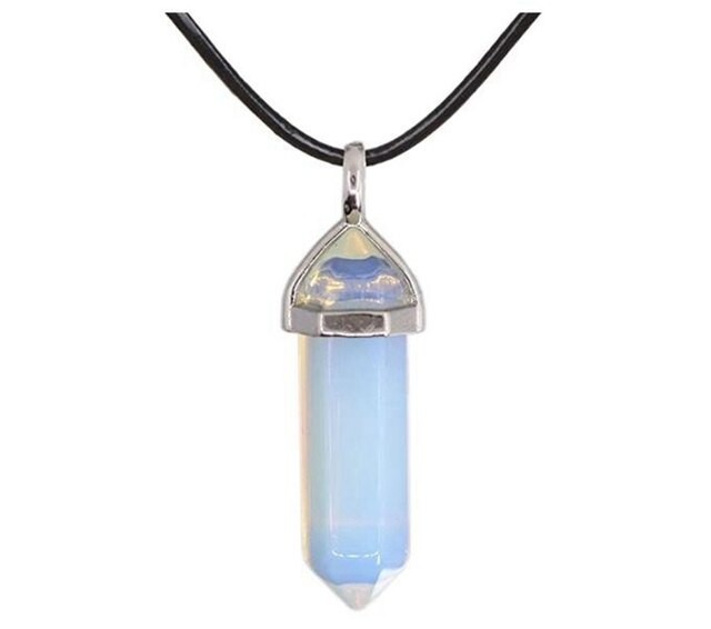 Colier cu piatra semipretioasa hexagonala Opal