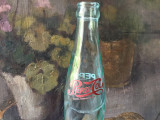 Sticla de bautura racoritoare perioada RSR / Pepsi Cola eticheta vopsita !