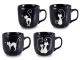 Cumpara ieftin Set 4 cani portelan Pisicute 9x10 cm, 400 ml