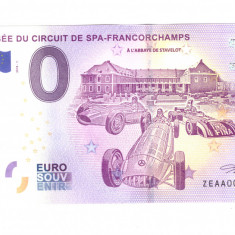 Bancnota souvenir Belgia Musee du Circuit de Spa-Francorchamps 2018-1, UNC