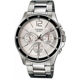 Casio MTP-1374D-7A Ceas Bărbătesc 44mm Quartz Cadran Argintiu Brățară din Oțel Inoxidabil 50m