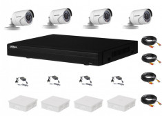 Sistem supraveghere complet 4 camere Hikvision 2MP IR 20m, DVR Dahua Pentabrid FULL HD, accesorii SafetyGuard Surveillance foto