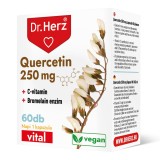 Capsule vegane cu Quercitina 250 mg, vitamina C si enzima bromelaina Dr Herz 60 buc