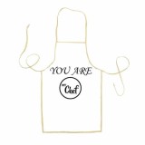 Sort Bucatarie Personalizat Margine Galbena, Impermeabil, Poliester, Text/Poza, Unisex 58x72 cm