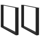 VidaXL Picioare de masă &icirc;n formă de U, 2 buc., negru, 100x(72-73) cm, oțel