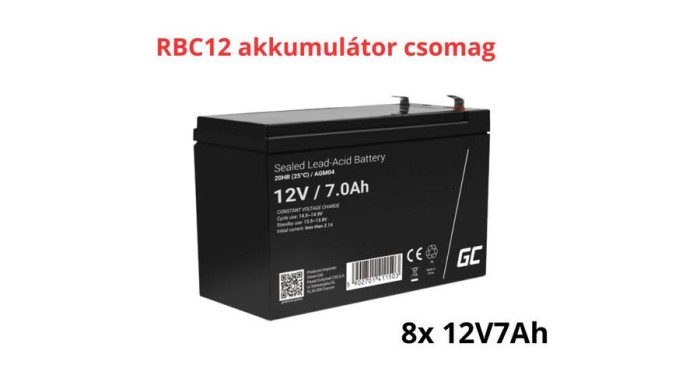 Pachet de baterii de &icirc;nlocuire APC RBC12 (8x 12V 7Ah)