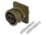 Conector Militar Dimensiune 16 Soclu Mamă 2 PIN Oliv