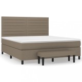 Cumpara ieftin Pat box spring cu saltea, gri taupe, 160x200 cm material textil