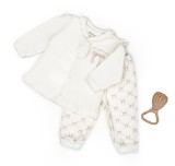 Cumpara ieftin Set bluză și pantalon, Bow, BabyCosy, 100%bumbac organic, Powder (Marime: 3-6 Luni)