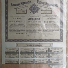 Acțiune Steaua Romana 500 lei, septembrie 1926/ Legațiunea Romaniei in Elveția