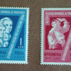 TIMBRE ROMANIA MNH LP1475/1959 al-VII-lea Festival al Mondial Tineretului VIENA