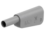 Conector laborator banană 4mm, 32A, 1kV, gri, aurit - ST&Auml;UBLI