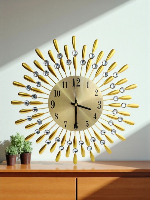 Ceas auriu de perete sunburst 38 cm