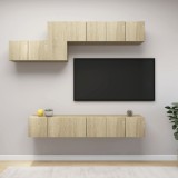 vidaXL Set dulapuri TV ,stejar Sonoma, 7 piese,PAL