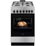 Aragaz Electrolux LKK520022X, Mixt, 4 arzatoare , Siguranta plita, Aprindere integrata, Cuptor electric, SteamBake, AirFry, Timer, Grill electric, Cla