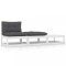 Gossi set mobilier de gradina cu perne, 3 piese, alb, lemn masiv pin