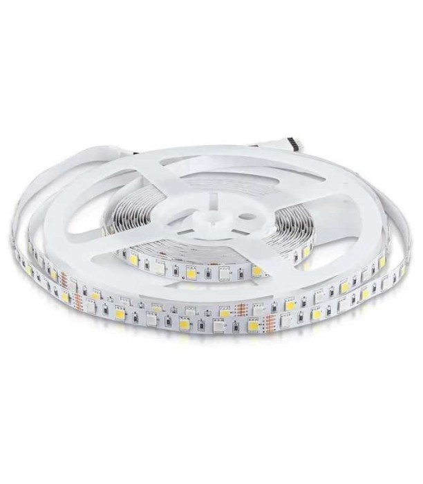 Banda LED SMD5050 60LED/m RGB +alb rece 6500K 12V IP20 5m V-TAC