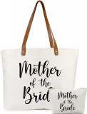 Yba Bride Tote Bag cu sac de machiaj, Cadouri pentru logodnă/duș mireasă/Bachelo