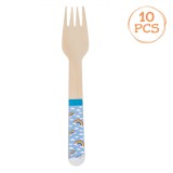 Furculițe Lemn, Set 10 Bucăți, M&acirc;ner Multicolor, 16cm, Oem