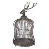 Cumpara ieftin Colivie decorativa Ren metal gri &Oslash; 26x50 cm