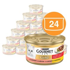 Conserva Gourmet GOLD - buca?i de somon ?i pui in sos 24 x 85g foto
