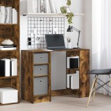 vidaXL Birou cu sertar Stejar fumuriu 100 x 40 x 75 cm Lemn compozit 8000456