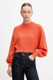 United Colors of Benetton pulover din amestec de l&acirc;nă culoarea portocaliu, light, cu turtleneck, 1Y6SD2041