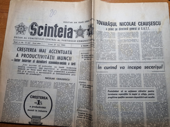 scanteia 21 mai 1982-articol comuna iara cluj,jud. suceava,tulcea,vaslui