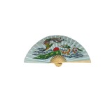 Evantai de perete din lemn, Albastru cu dragoni 90 cm x 160 cm