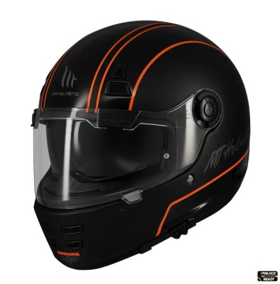 Casca integrala pentru scuter - motocicleta MT Jarama SV Wild B1 negru mat &amp;ndash; model Retro &amp;ndash; Cafe Racer (ochelari soare integrati) &amp;ndash; tip viziera: MT-V-3 foto