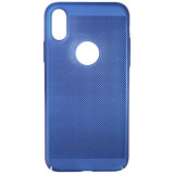 Cumpara ieftin Husa Hard pentru iPhone X/XS Albastru - Model Perforat, Contakt