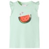 Tricou de copii, m&acirc;neci cu volane, verde pal, 92, vidaXL