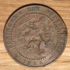 Olanda - moneda de colectie bronz - 1 cent 1904 - Wilhelmina