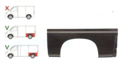 Segment reparatie aripa spate CITROEN JUMPER (230/244), 06.1994-08.2006; FIAT DUCATO (230/244), 03.1994-2006, PEUGEOT BOXER (230/244), 06.1994-2006, foto
