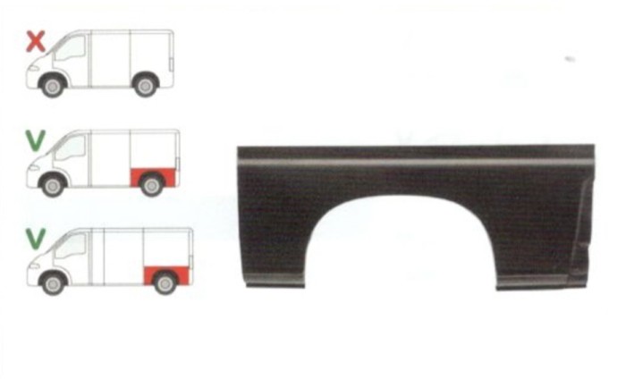 Segment reparatie aripa spate CITROEN JUMPER (230/244), 06.1994-08.2006; FIAT DUCATO (230/244), 03.1994-2006, PEUGEOT BOXER (230/244), 06.1994-2006,