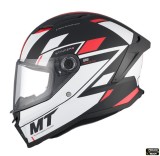 Cumpara ieftin Casca integrala pentru scuter - motocicleta MT Stinger 2 Zivze B5 negru/alb/rosu mat &ndash; tip viziera: MT-V-28B S (55/56cm)