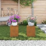 VidaXL Suporturi plante pilon exterior 2 buc. 24x24x35 cm oțel corten