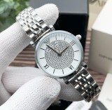 Ceas Dama Armani Premium Diamond Nou 2025, Mecanism Japonez, Bratara Otel Inoxidabil, Geam Zafir Rezistent Zgarieturi, Garantie