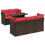 Cumpara ieftin Set canapele de gradina cu perne, 6 piese, maro, poliratan