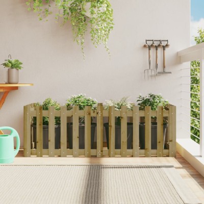 vidaXL Pat &amp;icirc;nălțat grădină design gard 150x50x50 cm lemn impregnat pin foto