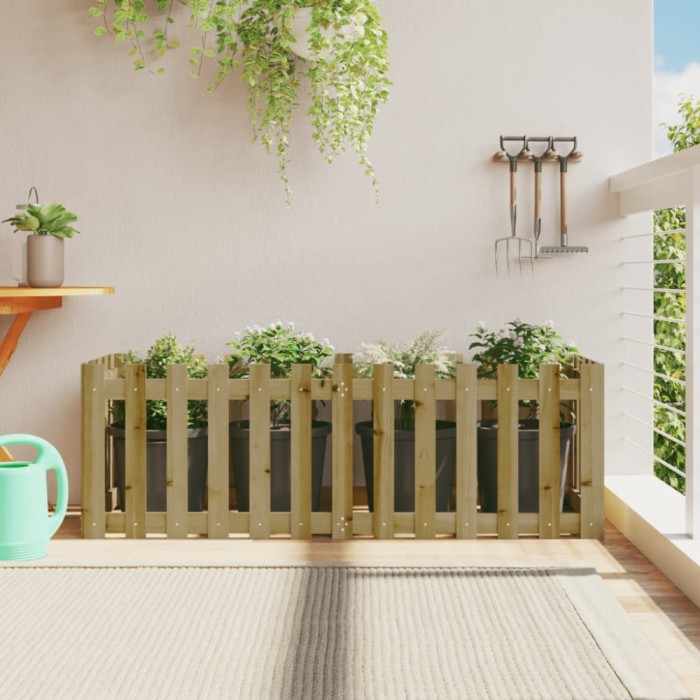 vidaXL Pat &icirc;nălțat grădină design gard 150x50x50 cm lemn impregnat pin