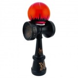 Kendama Originala , BLACK Spider King, Super Sticky cu Cupe Mari KING SIZE V3, Gaura in Baza, Rulment Metalic,18 cm, Ata 62/65 cm, Rosu/Negru