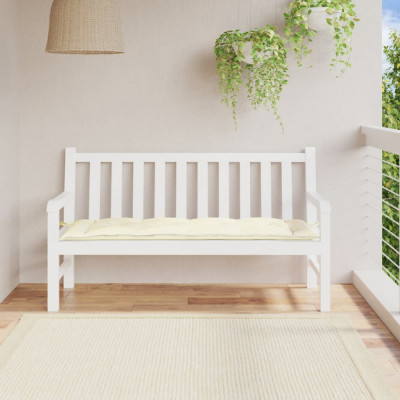 vidaXL Pernă bancă de grădină, alb crem, 150x50x7 cm, textil oxford foto