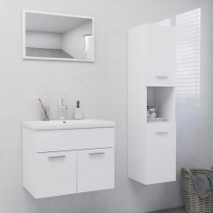 vidaXL Set mobilier de baie, alb, lemn prelucrat 3071405